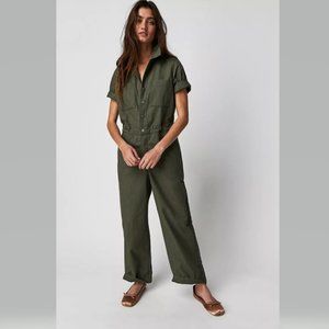 Levi's Short Sleeve Boilersuit Free People Army Green
